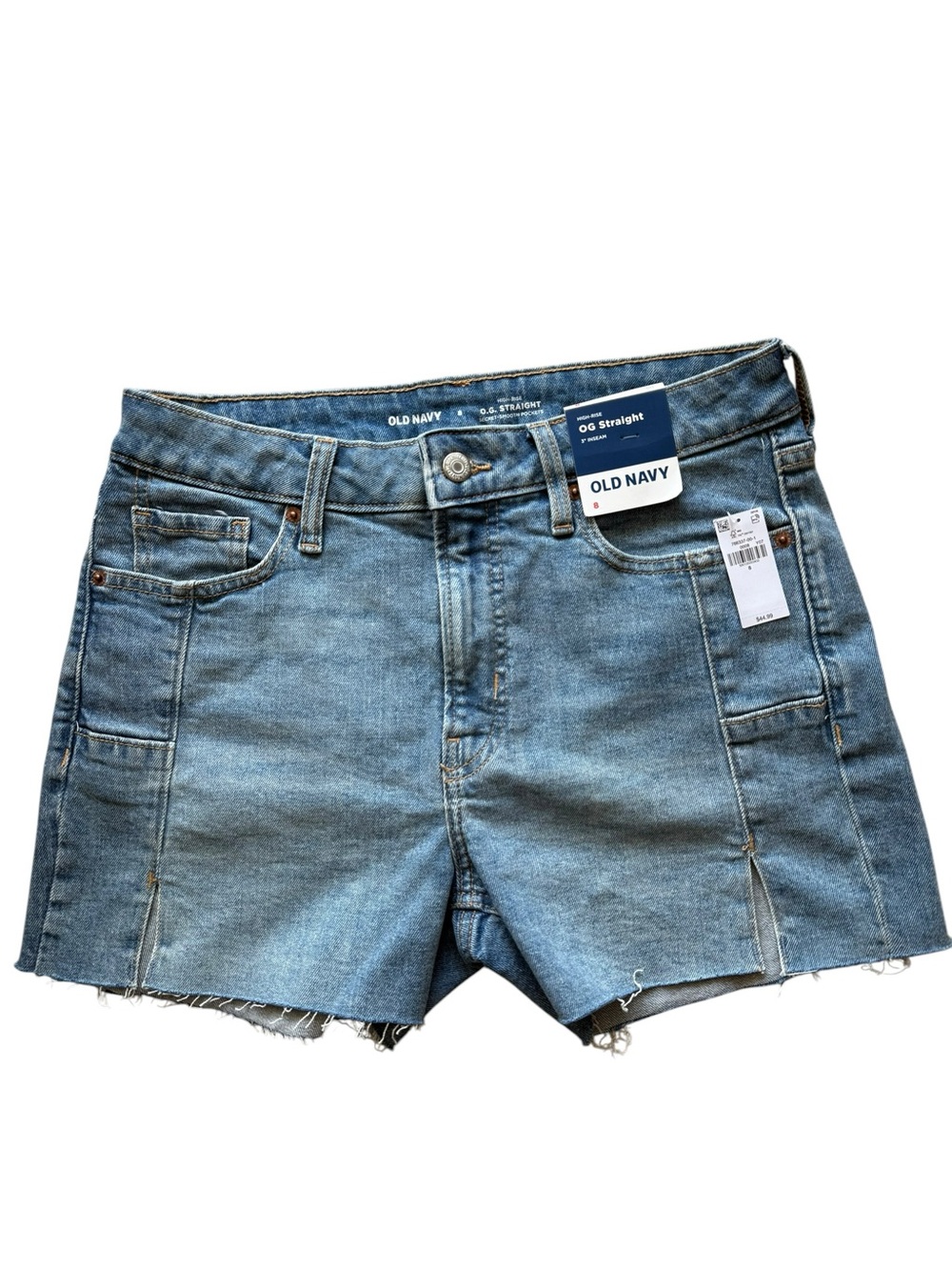 NWT Old Navy Classic Medium Blue Denim OG Straight Jean Shorts Size Women’s 8